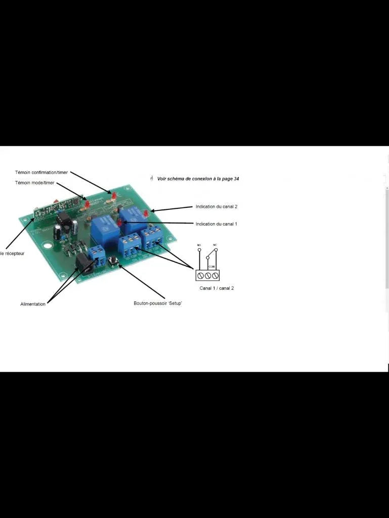 Récepteur RF 2 canaux avec émetteur