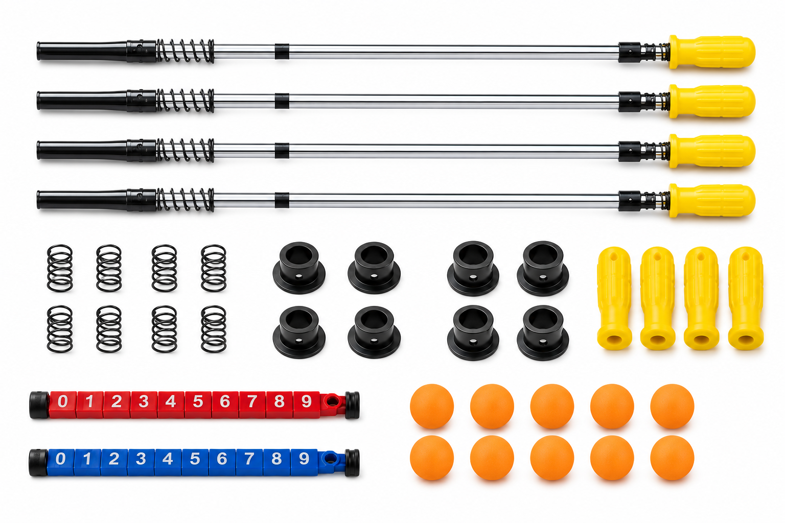Kit di aste telescopiche per calcio balilla Baby ø 16 mm Set da 4 pezzi