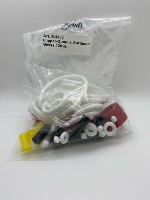 Flipper-Gummi-Sortiment weiss 120 Stück