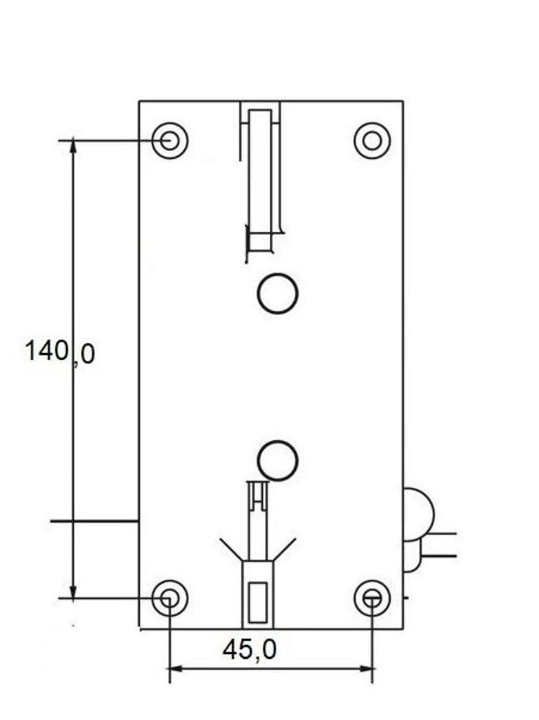 Münzprüfer mechanisch B-300 F6 I 60x152mm mit Sperrspule