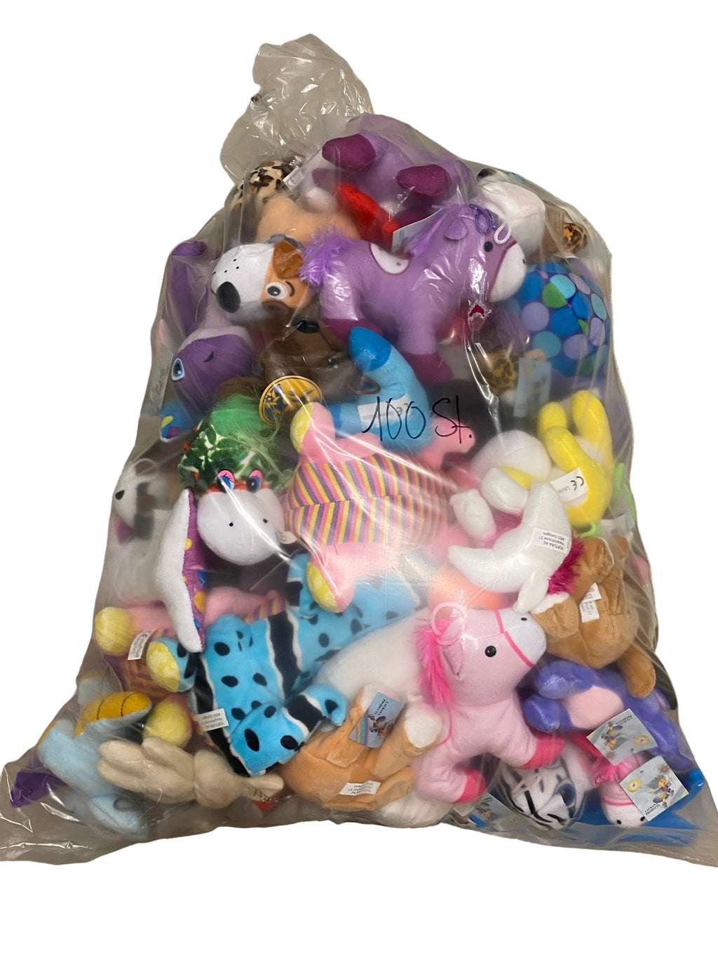Peluches en sac 100 pcs.