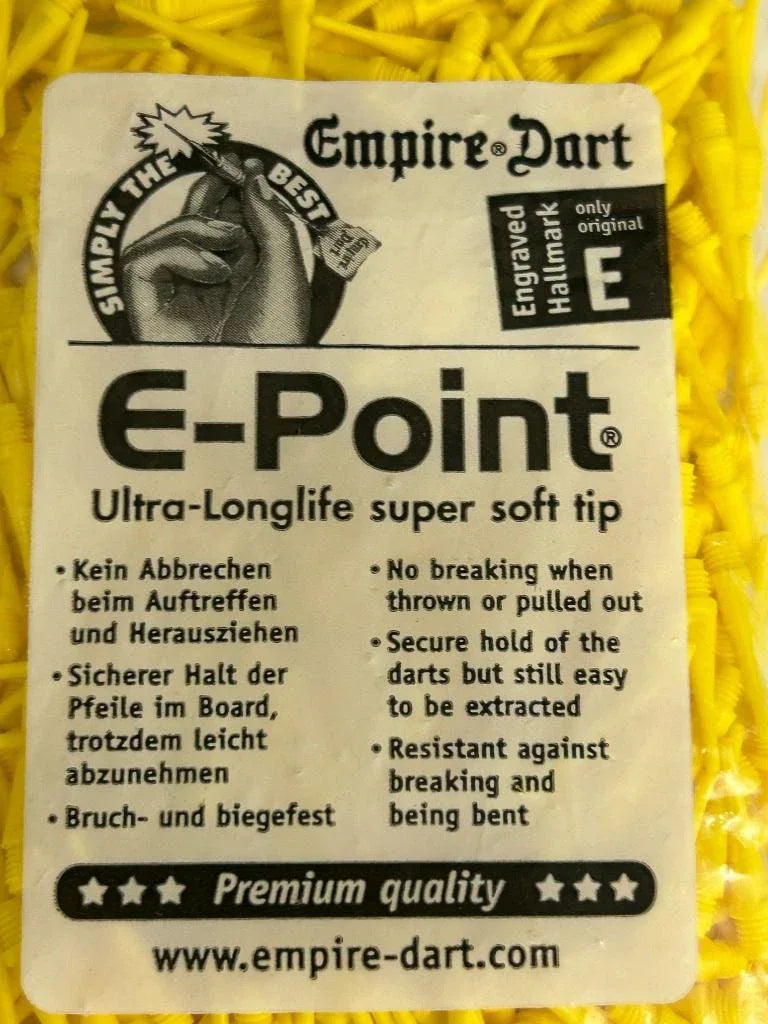 Softdart-Spitzen E-Point-LANG- Gewinde dünn - 500 Stück