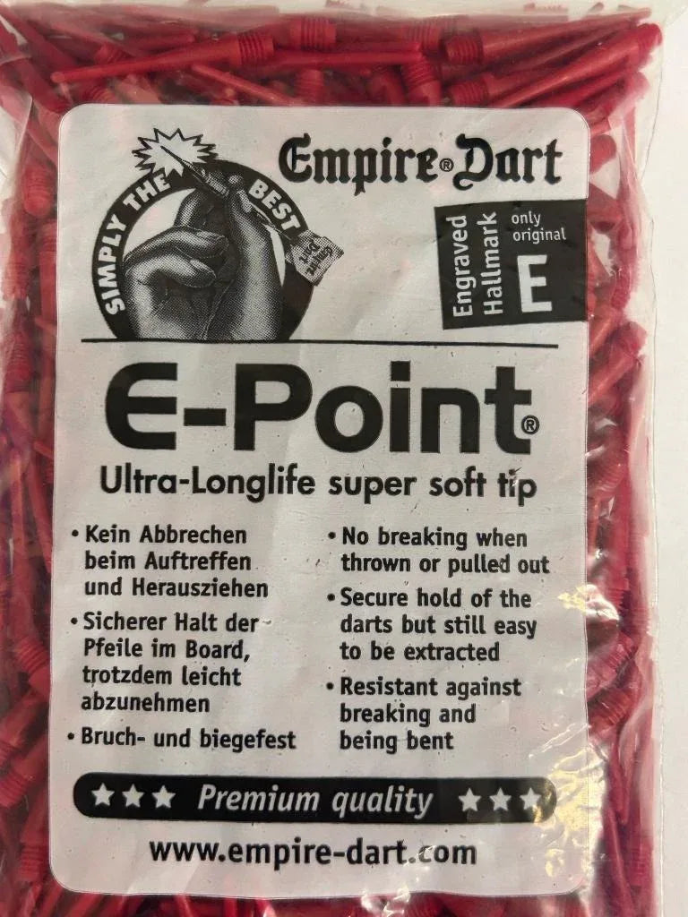 Softdart-Spitzen E-Point-LANG- Gewinde dünn - 500 Stück
