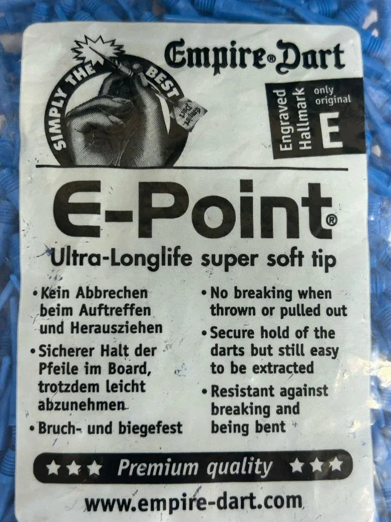 Softdart-Spitzen E-Point-LANG- Gewinde dünn - 500 Stück