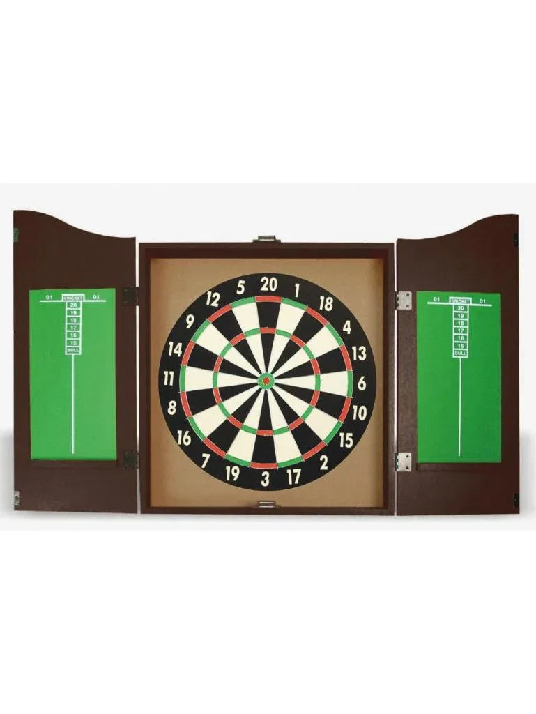 Steel Dartscheibe mit Holzschrank